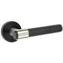 Frelan - Nero T-Bar Knurled Lever Door Handle on Round Rose - Matt Black - JMB105 - Choice Handles