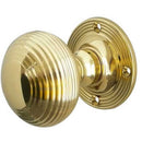Frelan - Reeded Mortice Door Knob  - Polished Brass - JR6MPB - Choice Handles