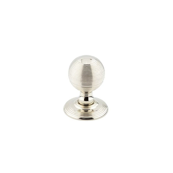 Jedo Reeded Mortice Door Knobs 62mm Polished Nickel - JR8MPN - Choice Handles