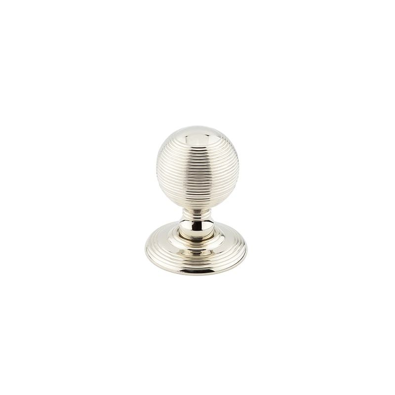 Jedo Reeded Mortice Door Knobs 62mm Polished Nickel - JR8MPN - Choice Handles