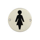 Frelan - 75mm dia, Female Symbol Sign - Satin Stainless Steel - JS103SSS - Choice Handles