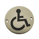 Frelan - 75mm dia, Disabled Symbol Sign - Polished Stainless Steel - JS104PSS - Choice Handles