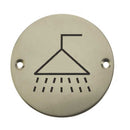 Frelan - 75mm dia, Shower Symbol Sign - Polished Stainless Steel - JS106PSS - Choice Handles