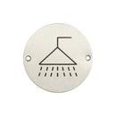 Frelan - 75mm dia, Shower Symbol Sign - Satin Stainless Steel - JS106SSS - Choice Handles