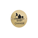 Frelan - Baby Change Symbol Toilet WC Engraved Sign 76mm Dia - Polished Brass - JS107PB - Choice Handles