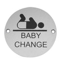 Frelan - Baby Change Symbol Toilet WC Engraved Sign 76mm Dia - Satin Anodized Aluminium - JS107SAA - Choice Handles