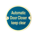 Frelan - Automatic Door Closer Keep Clear 76mm dia - Polished Brass - JS111PB - Choice Handles