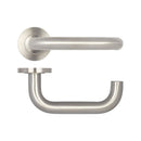 Frelan - Orbit 19mm Dia Lever Door Handles On Round Rose - Satin Stainless Steel - JSS13 - Choice Handles