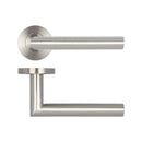 Burlington - Julian Door Handle on Rose Grade 201  - Satin Stainless Steel - JSS204 - Choice Handles