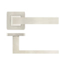 Frelan - Sirius Door Handles On Square Rose - Satin Stainless Steel - JSS280 - Choice Handles
