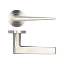 Frelan Hardware - Meteor Door Handles On Round Rose  - Grade 304 Satin Stainless Steel - JSS360 - Choice Handles