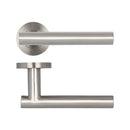 Frelan - Atlanta Door Handles On Round Rose  - Grade 304 Satin Stainless Steel - JSS412 - Choice Handles