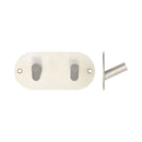 Frelan - Double Robe Hook On Rounded Backplate - Satin Stainless Steel - JSS902C - Choice Handles