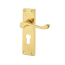 Frelan - Scroll Door Handles On Backplate - Euro Profile - Polished Brass - JV10EPB - Choice Handles