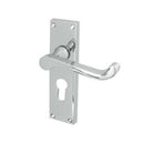 Frelan - Scroll Door Handles On Backplate - Euro Profile - Polished Chrome - JV10EPC - Choice Handles