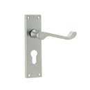 Frelan - Scroll Door Handles On Backplate - Euro Profile - Satin Chrome - JV10ESC - Choice Handles