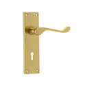 Frelan - Scroll Door Handles On Backplate - Lever Lock - Polished Brass - JV10PB - Choice Handles