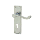 Frelan - Scroll Door Handles On Backplate - Lever Lock - Satin Chrome - JV10SC - Choice Handles