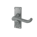 Frelan - Scroll Door Handles On Backplate - Bathroom Privacy - Satin Chrome - JV11PRSC - Choice Handles