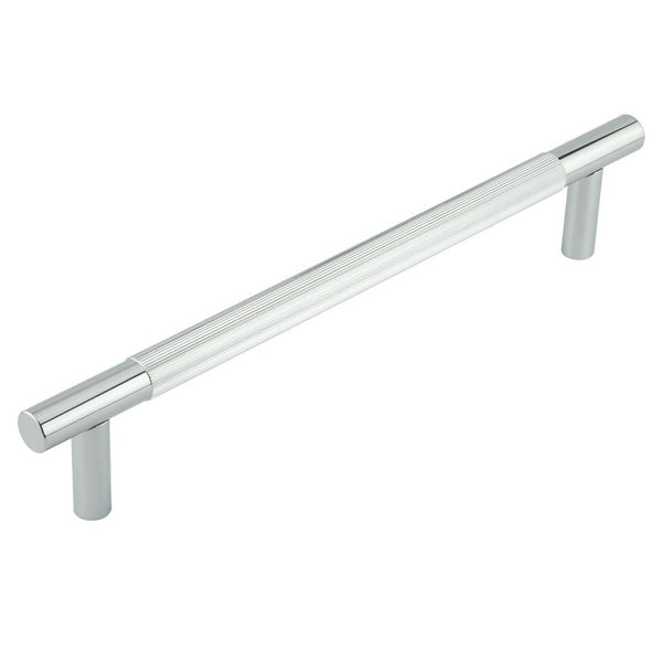 Venice Linear Knurled 300x19mm Polished Chrome Pull Handle Face Fix - JV1803PCFF - Choice Handles