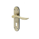 Frelan - Henley Door Handles On Backplate - Lever Lock - Antique Brass - JV190AB - Choice Handles