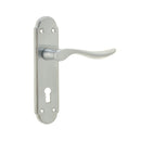 Frelan - Henley Door Handles On Backplate - Lever Lock - Satin Chrome - JV190SC - Choice Handles