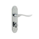 Frelan - Henley Door Handles On Backplate - Bathroom - Polished Chrome - JV193PC - Choice Handles