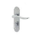 Frelan - Henley Door Handles On Backplate - Bathroom - Satin Chrome - JV193SC - Choice Handles