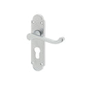 Frelan - Epsom Door Handles On Backplate - Euro Profile - Satin Chrome - JV250ESC - Choice Handles