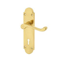 Frelan - Epsom Door Handles On Backplate - Lever Lock - Polished Brass - JV250PB - Choice Handles