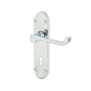 Frelan - Epsom Door Handles On Backplate - Lever Lock - Polished Chrome - JV250PC - Choice Handles