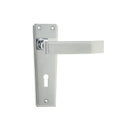 Frelan - Art Deco Door Handles On Backplate - Lever Lock - Polished Chrome - JV253PC - Choice Handles