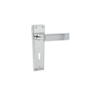 Frelan - Art Deco Door Handles On Backplate - Lever Lock - Satin Chrome - JV253SC - Choice Handles