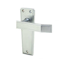 Frelan - Art Deco Door Handles On Backplate - Latch - Satin Chrome - JV254SC - Choice Handles
