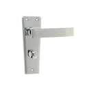 Frelan - Art Deco Door Handles On Backplate - Bathroom - Polished Chrome - JV255PC - Choice Handles