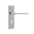 Frelan - Delta Door Handles On Backplate - Lever Lock - Satin Chrome - JV3003SC - Choice Handles