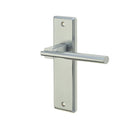 Frelan - Delta Door Handles On Backplate - Latch - Satin Chrome - JV3013SC - Choice Handles