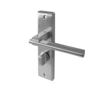 Frelan - Delta Door Handles On Backplate - Bathroom - Satin Chrome - JV3023SC - Choice Handles