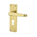 Frelan - Straight Door Handles On Backplate - Euro Profile - Polished Brass - JV30EPB - Choice Handles