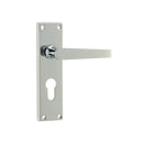 Frelan - Straight Door Handles On Backplate - Euro Profile - Polished Chrome - JV30EPC - Choice Handles