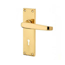 Frelan - Straight Door Handles On Backplate - Lever Lock - Polished Brass - JV30PB - Choice Handles