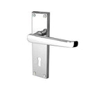 Frelan - Straight Door Handles On Backplate - Lever Lock - Polished Chrome - JV30PC - Choice Handles