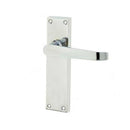 Frelan - Straight Door Handles On Backplate - Latch - Polished Chrome - JV31LPC - Choice Handles