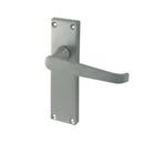 Frelan - Straight Door Handles On Backplate - Latch - Satin Chrome - JV31LSC - Choice Handles
