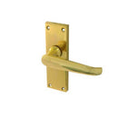 Frelan - Straight Door Handles On Short Backplate - Latch - Polished Brass - JV31PB - Choice Handles