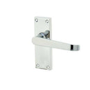 Frelan - Straight Door Handles On Short Backplate - Latch - Polished Chrome - JV31PC - Choice Handles