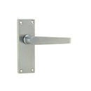 Frelan - Straight Door Handles On Short Backplate - Latch - Satin Chrome - JV31SC - Choice Handles