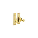 Jedo Lockable Quadrant Sash Fasteners 70x20mm Polished Brass - JV4200LPB - Choice Handles
