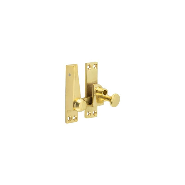 Jedo Lockable Quadrant Sash Fasteners 70x20mm Polished Brass - JV4200LPB - Choice Handles