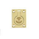 Frelan Polished Brass Flush Ring Pull 38mm 50mm Fixings